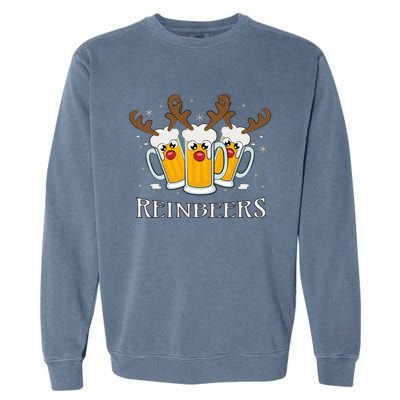 Reinbeers Funny Reindeer Beer Christmas Ing Gift Garment-Dyed Sweatshirt