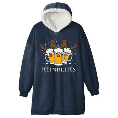 Reinbeers Funny Reindeer Beer Christmas Ing Gift Hooded Wearable Blanket