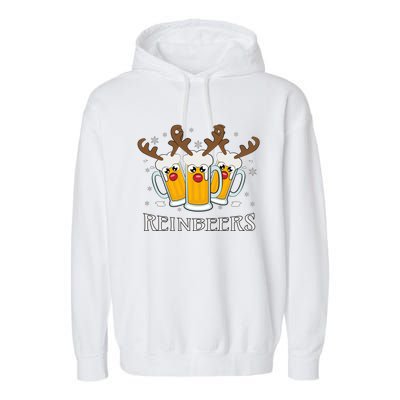 Reinbeers Funny Reindeer Beer Christmas Ing Gift Garment-Dyed Fleece Hoodie