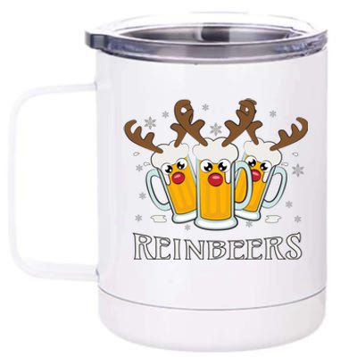 Reinbeers Funny Reindeer Beer Christmas Ing Gift 12 oz Stainless Steel Tumbler Cup