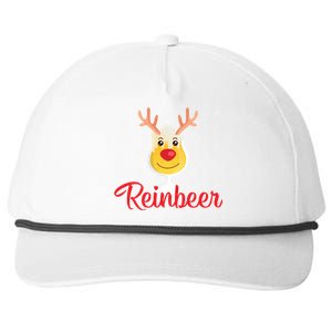 Reinbeer Funny Reindeer Beer Christmas Ing Party Xmas Cute Gift Snapback Five-Panel Rope Hat