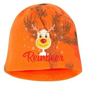 Reinbeer Funny Reindeer Beer Christmas Ing Party Xmas Cute Gift Kati - Camo Knit Beanie