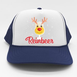 Reinbeer Funny Reindeer Beer Christmas Ing Party Xmas Cute Gift Trucker Hat