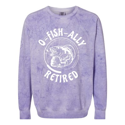 Retired Fishing Retirement Gift Colorblast Crewneck Sweatshirt