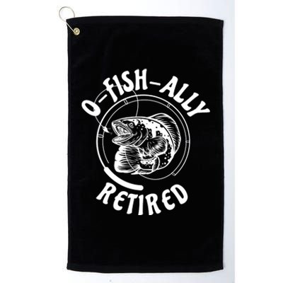 Retired Fishing Retirement Gift Platinum Collection Golf Towel