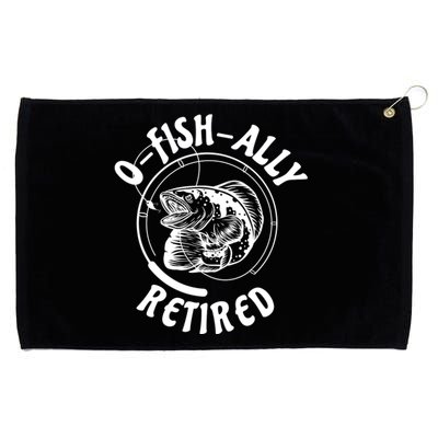 Retired Fishing Retirement Gift Grommeted Golf Towel