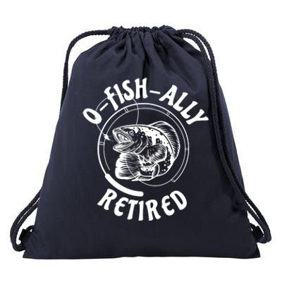 Retired Fishing Retirement Gift Drawstring Bag