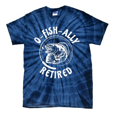 Retired Fishing Retirement Gift Tie-Dye T-Shirt