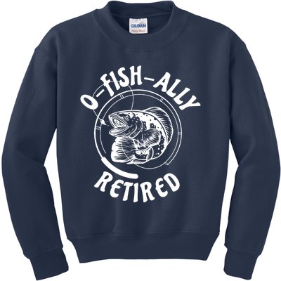 Retired Fishing Retirement Gift Kids Sweatshirt