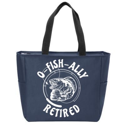 Retired Fishing Retirement Gift Zip Tote Bag