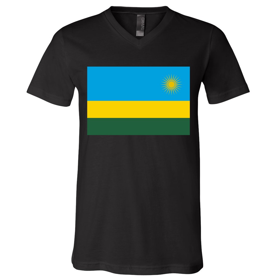 Rwanda Flag V-Neck T-Shirt