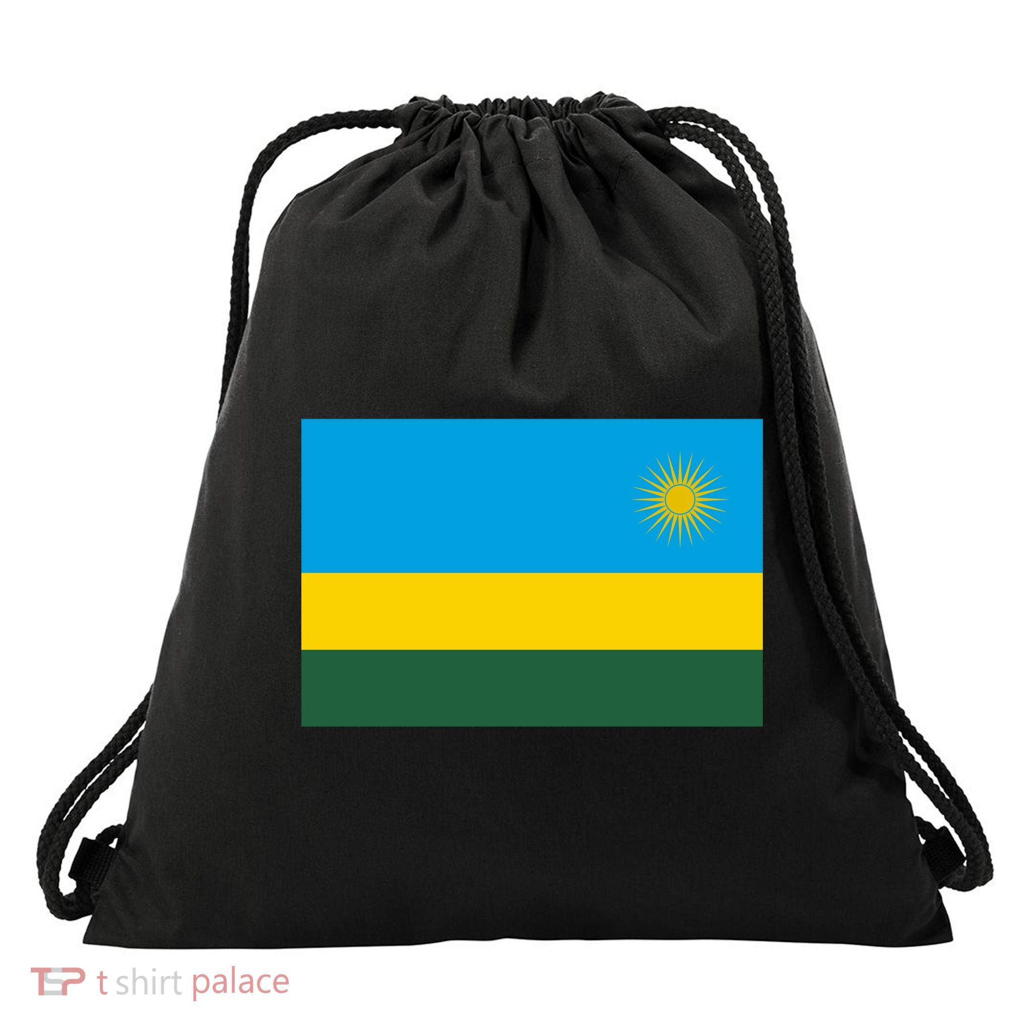 Rwanda Flag Drawstring Bag