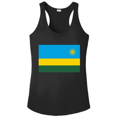 Rwanda Flag Ladies PosiCharge Competitor Racerback Tank