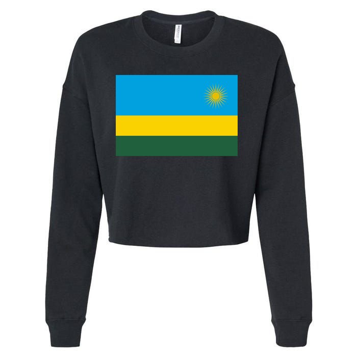 Rwanda Flag Cropped Pullover Crew