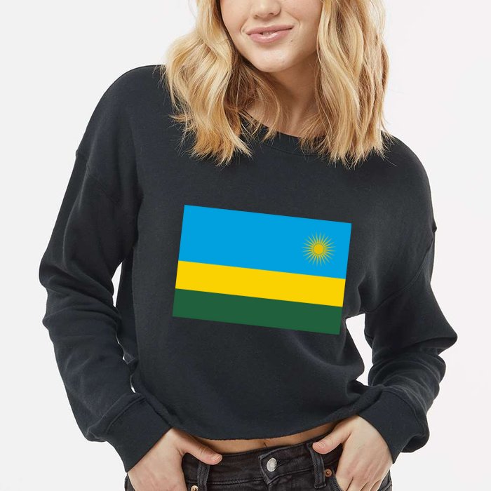 Rwanda Flag Cropped Pullover Crew