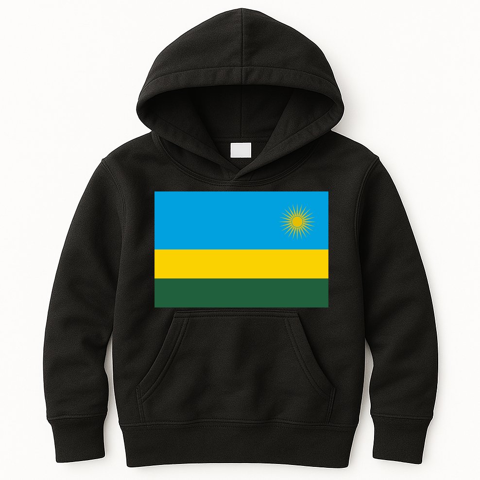 Rwanda Flag Kids Hoodie