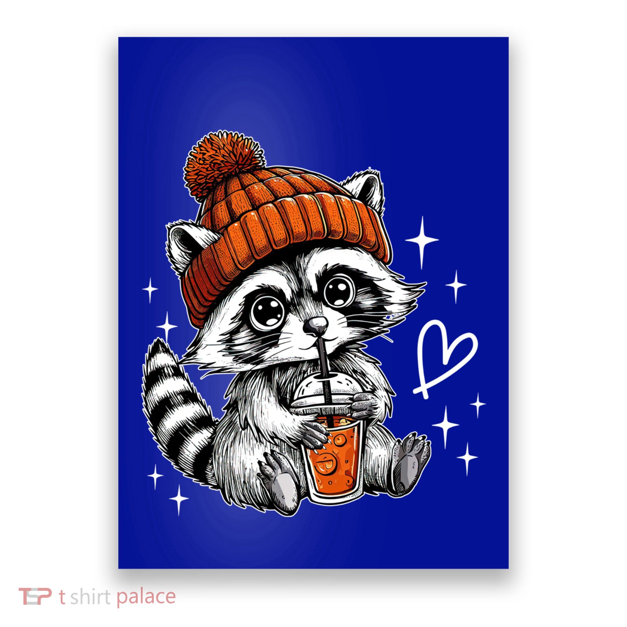 Retro Fall Racoon Coffee Feral Racoon Pumpkin Autumn Y Gift Poster