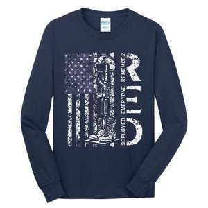 RED Friday Remember Everyone Deployed Retro US Army Military Tall Long Sleeve T-Shirt