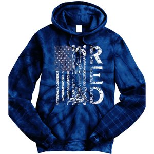 RED Friday Remember Everyone Deployed Retro US Army Military Tie Dye Hoodie