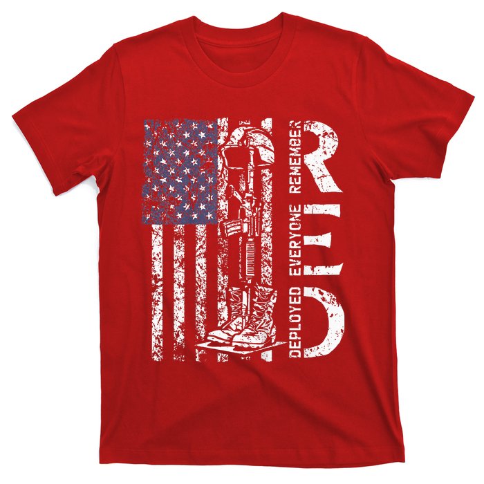 RED Friday Remember Everyone Deployed Retro US Army Military T-Shirt