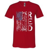 RED Friday Remember Everyone Deployed Retro US Army Military V-Neck T-Shirt