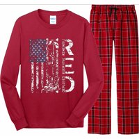 RED Friday Remember Everyone Deployed Retro US Army Military Long Sleeve Pajama Set