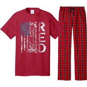 RED Friday Remember Everyone Deployed Retro US Army Military Pajama Set