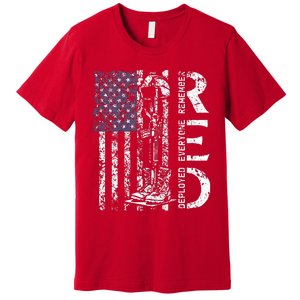 RED Friday Remember Everyone Deployed Retro US Army Military Premium T-Shirt