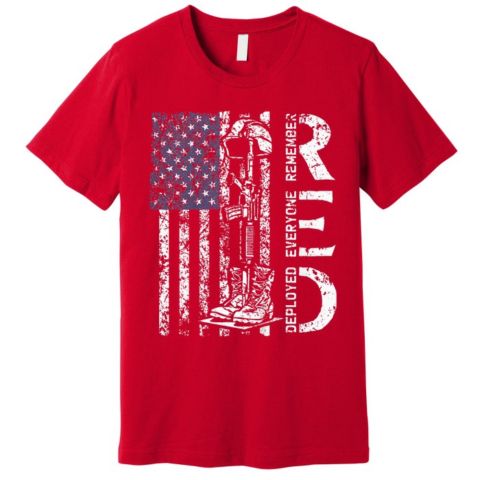 RED Friday Remember Everyone Deployed Retro US Army Military Premium T-Shirt