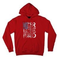 RED Friday Remember Everyone Deployed Retro US Army Military Tall Hoodie