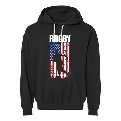 Rugbys Funny Rugby Sports RUGBY Rugby Player Garment-Dyed Fleece Hoodie