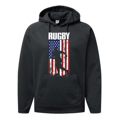 Rugbys Funny Rugby Sports RUGBY Rugby Player Performance Fleece Hoodie