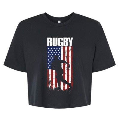 Rugbys Funny Rugby Sports RUGBY Rugby Player Bella+Canvas Jersey Crop Tee