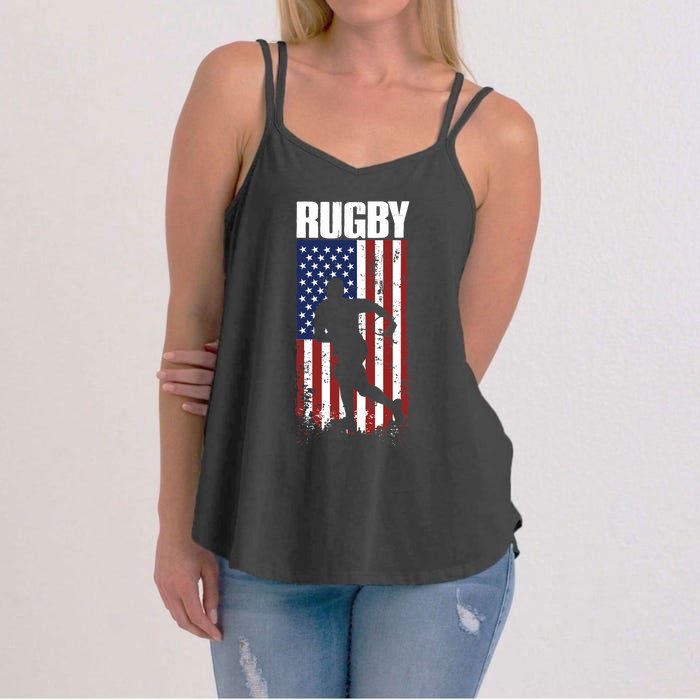 Rugbys Funny Rugby Sports RUGBY Rugby Player Women's Strappy Tank