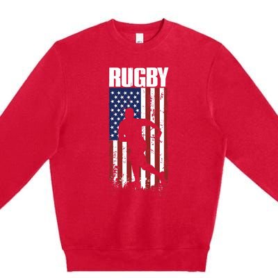 Rugbys Funny Rugby Sports RUGBY Rugby Player Premium Crewneck Sweatshirt