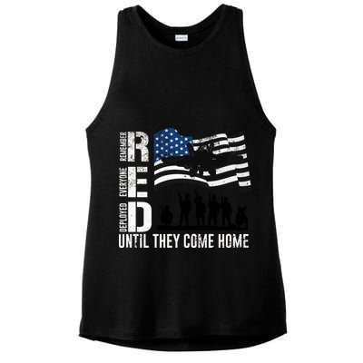 Red Friday Remember Everyone Deployed Until Come Ladies PosiCharge Tri-Blend Wicking Tank