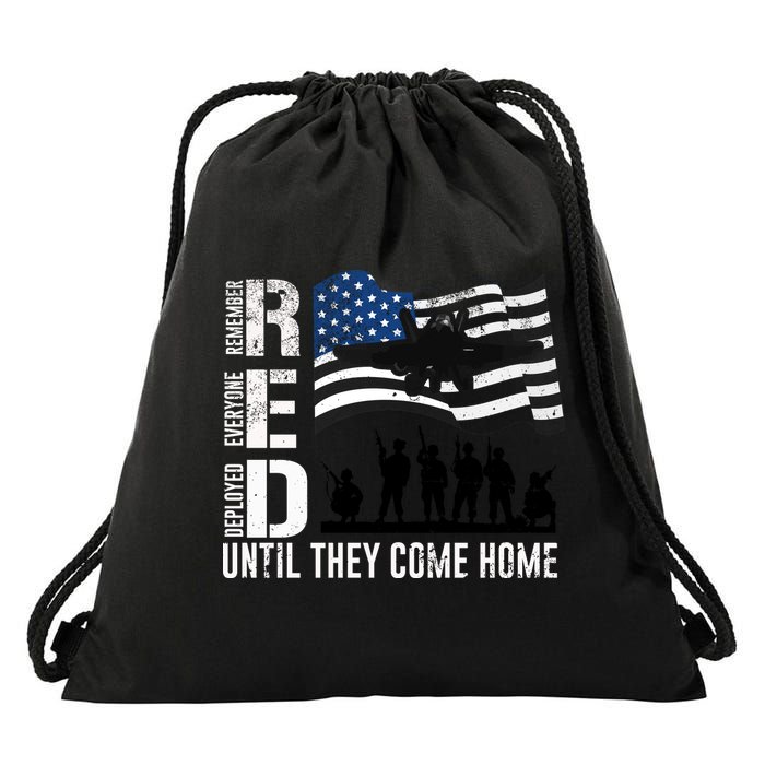 Red Friday Remember Everyone Deployed Until Come Drawstring Bag