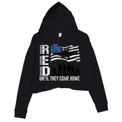 Red Friday Remember Everyone Deployed Until Come Crop Fleece Hoodie