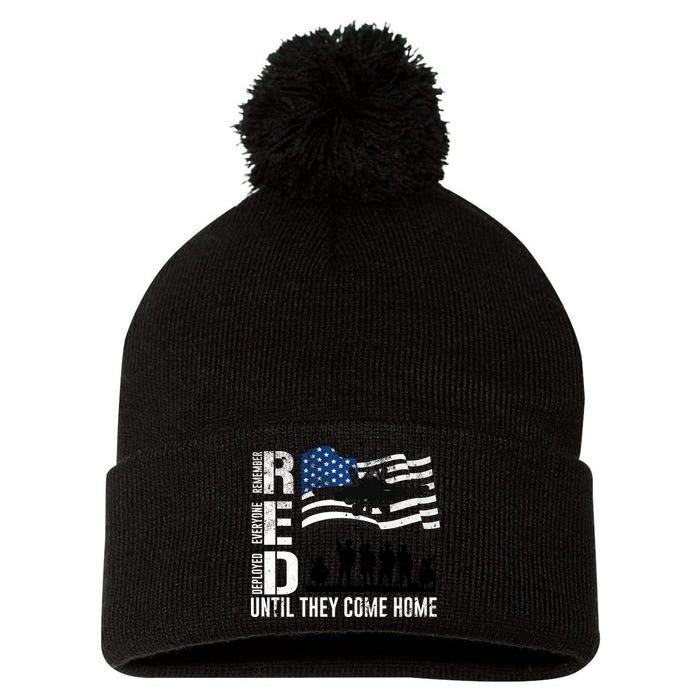 Red Friday Remember Everyone Deployed Until Come Pom Pom 12in Knit Beanie