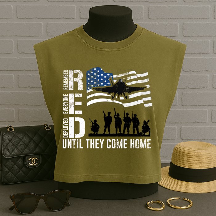 Red Friday Remember Everyone Deployed Until Come Garment-Dyed Women's Muscle Tee