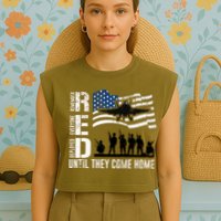Red Friday Remember Everyone Deployed Until Come Garment-Dyed Women's Muscle Tee
