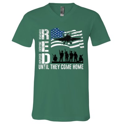 Red Friday Remember Everyone Deployed Until Come V-Neck T-Shirt