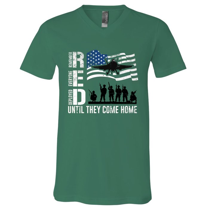 Red Friday Remember Everyone Deployed Until Come V-Neck T-Shirt