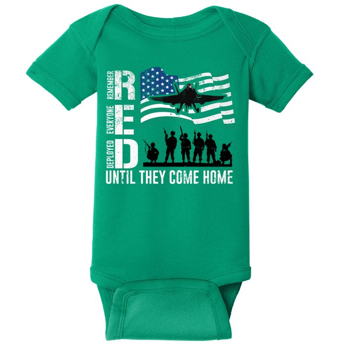 Red Friday Remember Everyone Deployed Until Come Baby Bodysuit