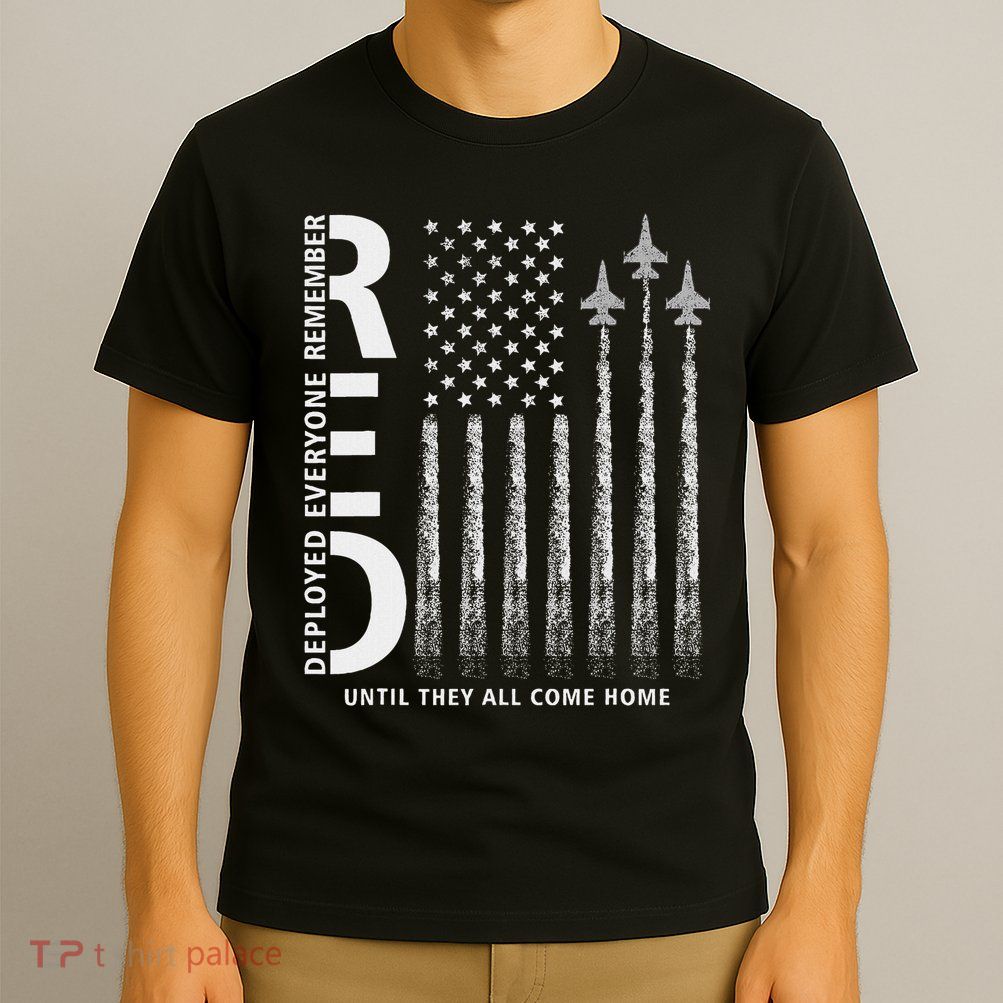 Red Friday Remember Everyone Deployed Military Jets Flag T-Shirt