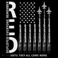 Red Friday Remember Everyone Deployed Military Jets Flag Button