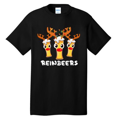 Reinbeers Funny Reindeer Beer Christmas Drinking Xmas Pajama Tall T-Shirt