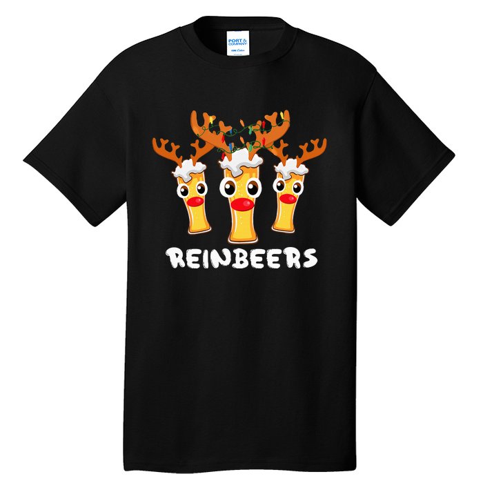 Reinbeers Funny Reindeer Beer Christmas Drinking Xmas Pajama Tall T-Shirt