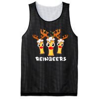 Reinbeers Funny Reindeer Beer Christmas Drinking Xmas Pajama Mesh Reversible Basketball Jersey Tank