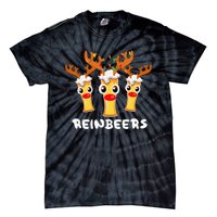 Reinbeers Funny Reindeer Beer Christmas Drinking Xmas Pajama Tie-Dye T-Shirt